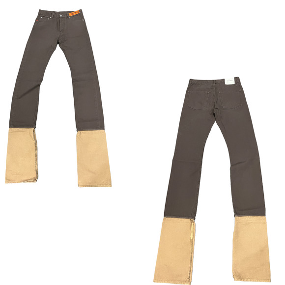 Heron Preston Brown Regular Cuffed-Leg Jeans - Picture 1 of 5
